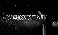 “父母抢孩子应入刑”	：一份反家暴报告的呼吁