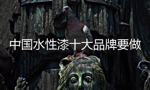 中国做好水性品牌形象和荣誉