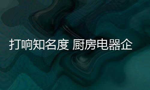 加强产品的打响度厨研发力度