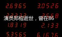 演员郑榕逝世
，曾在86版电视剧《西游记》中扮演太上老君