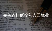 完善农村低收入人口就业帮扶