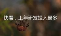快看，上年研发投入最多的100家企业
！