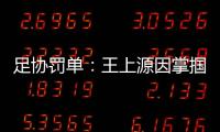 足协罚单：王上源因掌掴郭田雨 将停赛3场