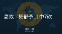 高效	！杨舒予11中7砍下全场最高的15分 外加3板2助2断