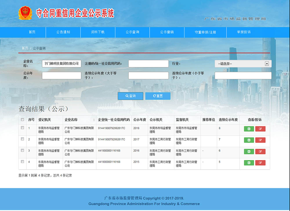 广东k8.com科技集团连续8年获得“广东省守合同重信用企业”称号